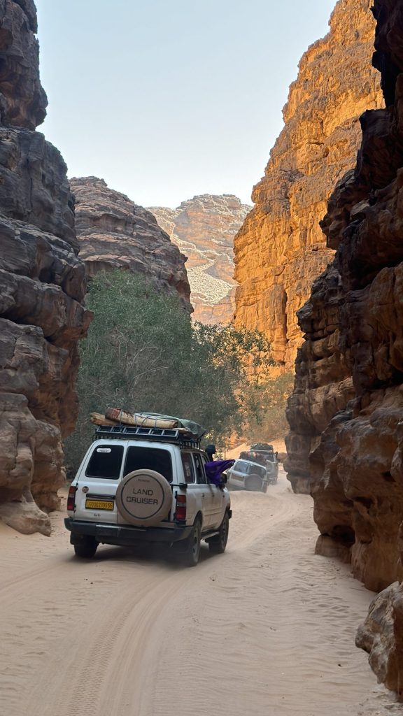 Iherir – Le 4x4 dans le canyon